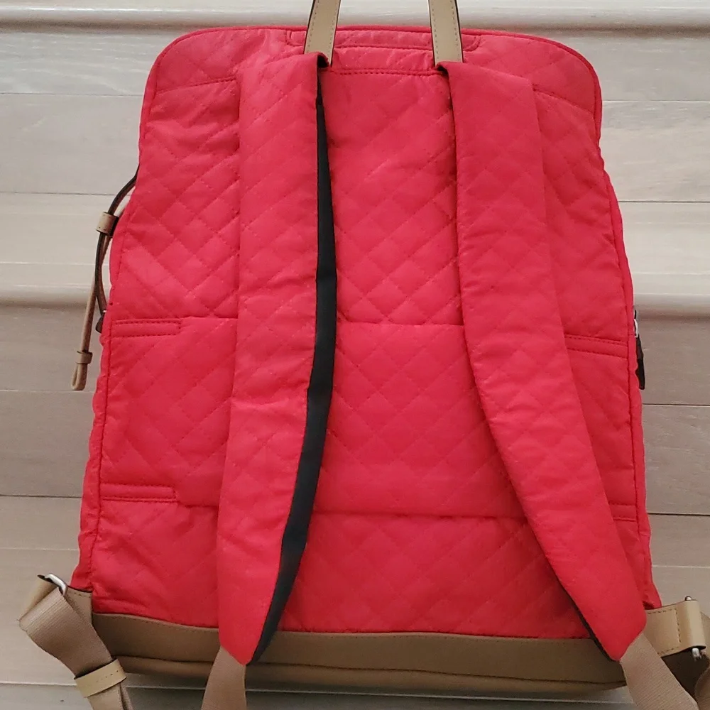 Tumi Manitoga Quilted Drawstring Backpack in Blood Orange